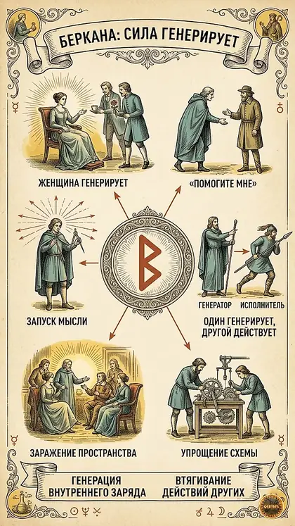 Руна Беркана: сила, которая генерирует, а не делает
