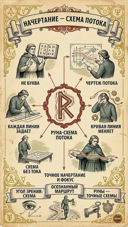 Начертание руны — это не буква, а схема потока