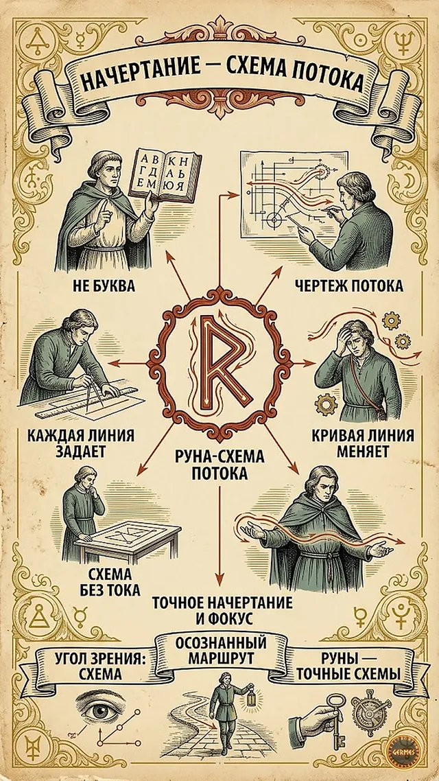 Начертание руны — это не буква, а схема потока